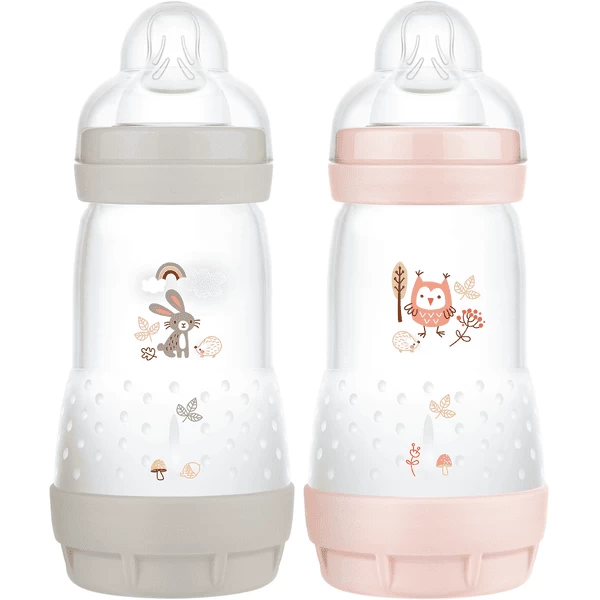 MAM Babyflasche Easy Start Anti Colic-Elements 260 Ml 2 Stück Hase/Eule In Grau/rosa 3 MAM Babyflasche Easy Start Anti Colic-Elements 260 Ml 2 Stück Hase/Eule In Grau/rosa